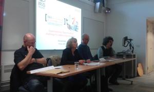 (left) Paul Watt, Gill Crozier, Ben Rogaly and Nando Sigona